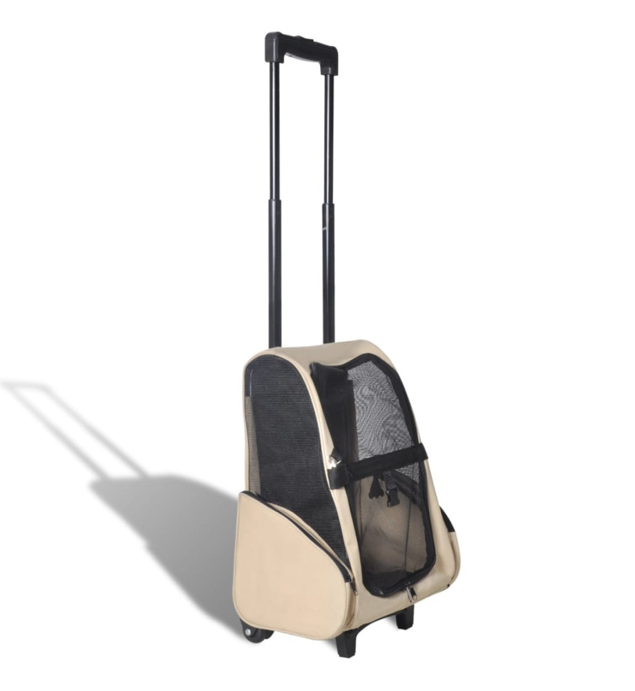 Chariot polyvalent pliable pour animaux de compagnie Beige