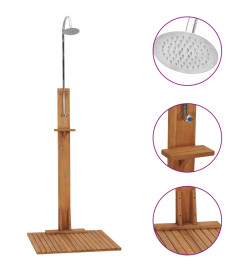 Douche de jardin 75x75x210 cm Bois de teck solide