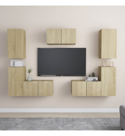 Ensemble de meubles TV 7 pcs Chêne sonoma Aggloméré