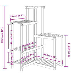 Support à fleurs 62,5x61,5x101,5 cm bois massif de sapin