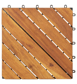 Tuiles de terrasse 30 pcs Marron 30x30 cm Bois massif d'acacia