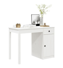 Bureau Blanc 100x50x75 cm Bois massif de pin