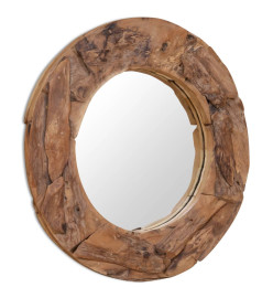 Miroir décoratif Teck 80 cm Rond