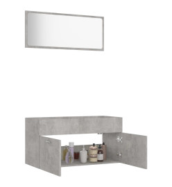 Ensemble de meubles de salle de bain 2 pcs Gris béton Aggloméré