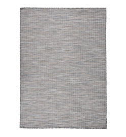 Tapis à tissage plat d'extérieur 200x280 cm Marron et bleu