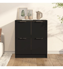 Buffet noir 60x30x70 cm bois d'ingénierie