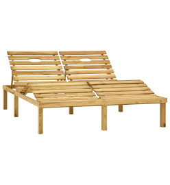 Chaise longue double et coussins rouge Bois de pin imprégné