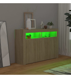 Buffet avec lumières LED chêne sonoma 115,5x30x75 cm