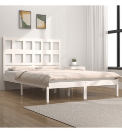 Cadre de lit Blanc Bois de pin massif 140x190 cm