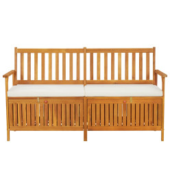 Banc de rangement avec coussin 148 cm Bois d'acacia solide