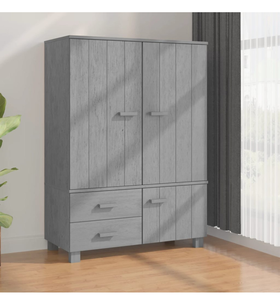 Garde-robe HAMAR Gris foncé 99x45x137 cm Bois massif de pin