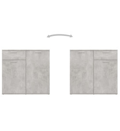 Buffet Gris béton 160x36x75 cm Aggloméré