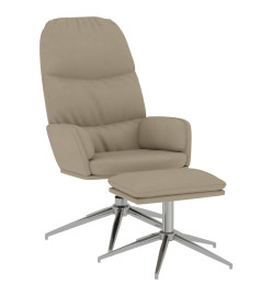 Chaise de relaxation avec tabouret Gris clair Similicuir daim