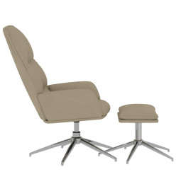 Chaise de relaxation avec tabouret Gris clair Similicuir daim