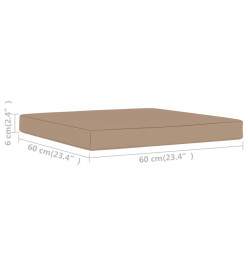 Coussin de plancher de palette 60x61,5x6 cm Taupe Tissu