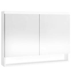 Armoire à miroir de salle de bain 80x15x60cm MDF Blanc brillant