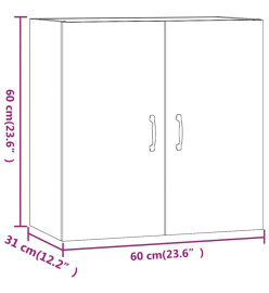 Armoire murale Blanc brillant 60x31x60 cm Bois d'ingénierie