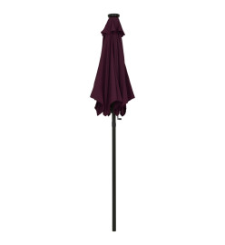 Parasol avec lumières LED Rouge bordeaux 200x211 cm Aluminium