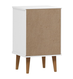 Table de chevet MOLDE Blanc 40x35x65 cm Bois de pin massif