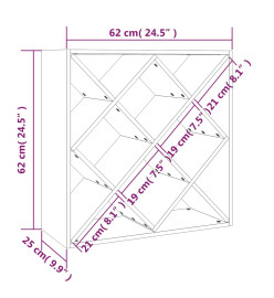 Armoire à vin 62x25x62 cm Bois de pin massif
