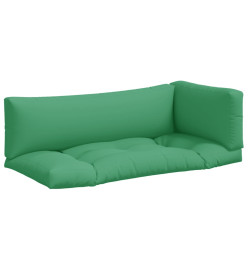 Coussins de palette 3 pcs vert tissu