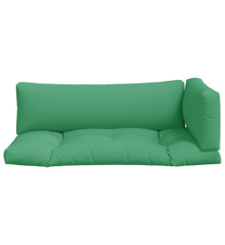 Coussins de palette 3 pcs vert tissu