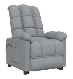 Fauteuil de massage inclinable Gris clair Tissu