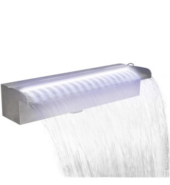 Lame d'eau rectangulaire à LED 45 cm en acier inoxydable pour piscine