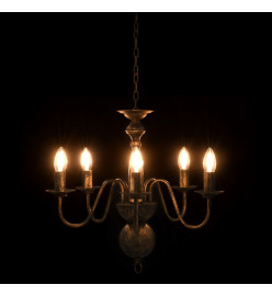 Lustre Noir antique 5 ampoules E14