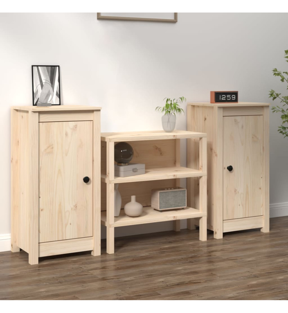 Buffets 2 pcs 40x35x80 cm Bois massif de pin