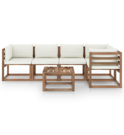 Salon palette de jardin 6 pcs et coussins Bois de pin imprégné