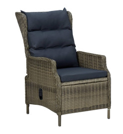 Mobilier à dîner jardin 9 pcs et coussins Résine tressée Marron