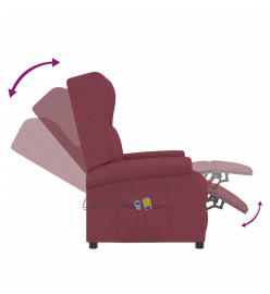 Fauteuil de massage électrique à oreilles rouge bordeaux tissu