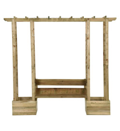 Pergola de jardin avec banc et jardinières Bois de pin imprégné