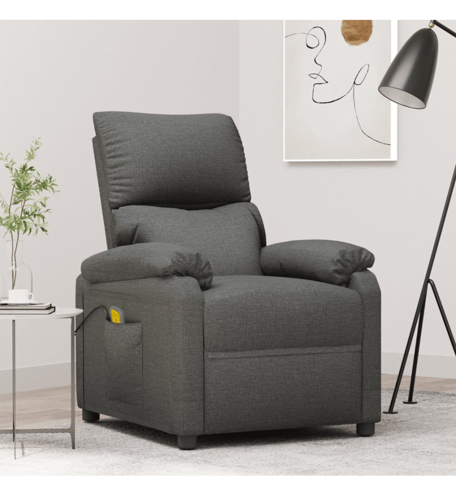 Fauteuil de massage Gris foncé Tissu