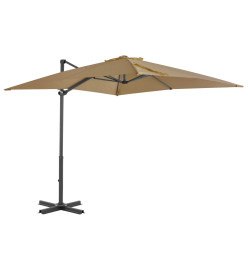 Parasol en porte-à-faux et mât en aluminium 250x250 cm Taupe