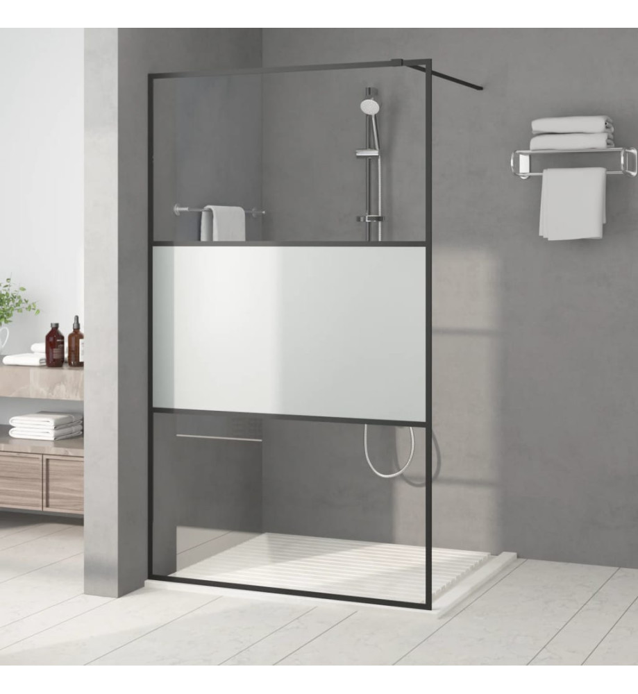 Paroi de douche Noir 115x195 cm Verre ESG demi-dépoli