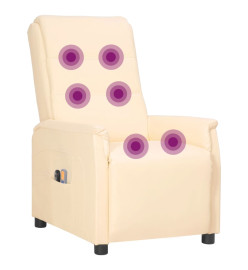 Fauteuil de massage électrique Crème Similicuir