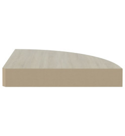 Étagère d'angle murale Chêne et blanc 35x35x3,8 cm MDF