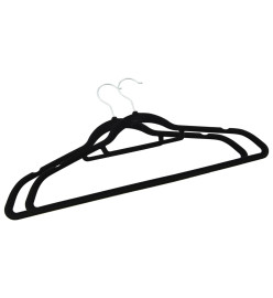 Cintres antidérapants 100 pcs Noir Velours