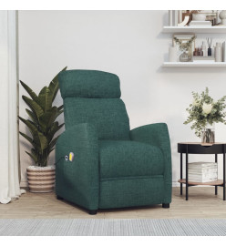 Fauteuil électrique de massage Vert foncé Tissu