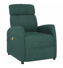 Fauteuil électrique de massage Vert foncé Tissu