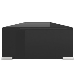 Meuble TV/ Support pour moniteur 110 x 30 x 13 cm Verre Noir