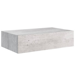 Étagère à tiroir murale Gris béton 40x23,5x10 cm MDF