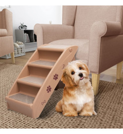 Escaliers pliables pour chiens Marron 62x40x49,5 cm