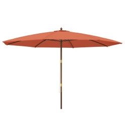 Parasol de jardin avec mât en bois terre cuite 400x273 cm