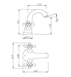 SCHÜTTE Mitigeur de lavabo à 2 poignées ELK Chrome