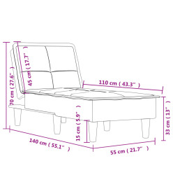 Chaise longue gris foncé tissu