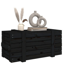 Boîte de rangement Noir 91x40,5x42 cm Bois massif de pin