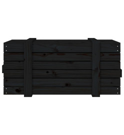 Boîte de rangement Noir 91x40,5x42 cm Bois massif de pin